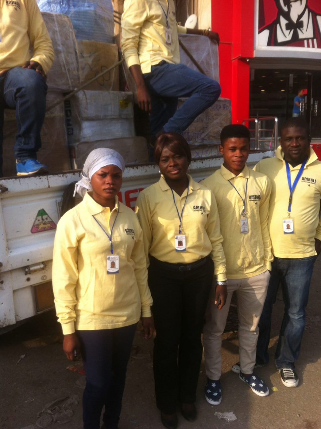 The Akbar Ventures operations team on-site coordinating a shipment